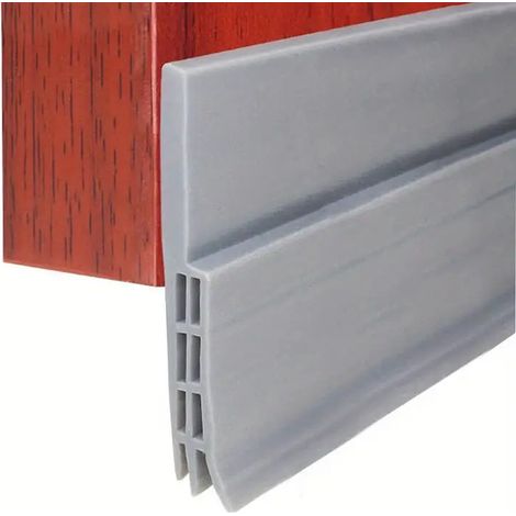 Paraspifferi per porta, Fondo porta in silicone morbido, Paraspifferi insonorizzato per porta, Paraspifferi per climi freddi, Paraspifferi per insetti e polvere, Ideale per (200 x 5 cm, Grigio)
