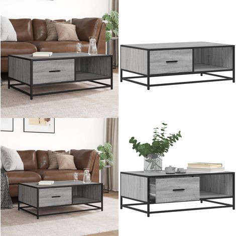 vidaXL Couchtisch Grau Sonoma 90x57x35 cm Holzwerkstoff und Metall (1/5)
