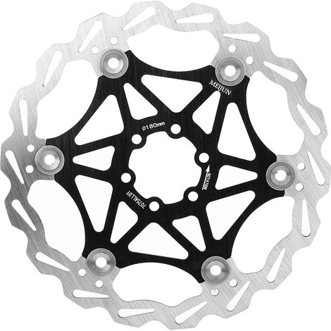 Disque de frein flottant 160/180/203mm pour VTT, plaquettes de frein vélo, accessoire cycliste (Noir 180mm) (1/5)