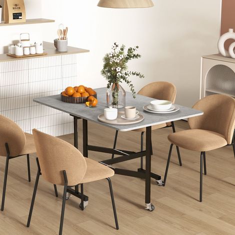 Table et chaises, structure métal, extensible et pliante, roulettes, surface facil d'entretien, 0x10personnes (1/5)