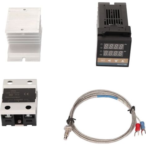 Thermostat digital PID, controller of temperature precise with dissipation thermal K, relay to semi-conductors for farm 100-240V 25HAS (1/5)
