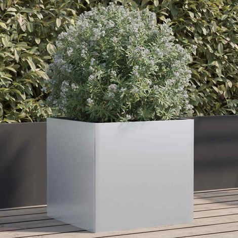 Pflanzkübel Silbern 49x47x46 cm Verzinkter Stahl