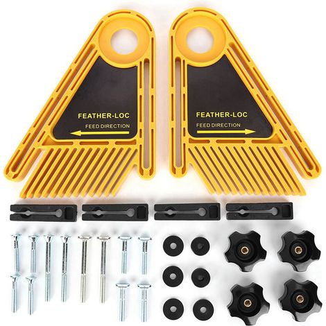 Gelbe Kunststoff-Federführung für Tischkreissäge und Gehrungsanschlagnut – Holzbearbeitungszubehör – 2er-Pack mit Befestigungsmaterial (1/5)