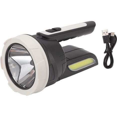 Lampe torche LED rechargeable USB, projecteur portable COB longue portée de 200 m, lampe de recherche ultra-lumineuse pour le camping en plein air (1/5)