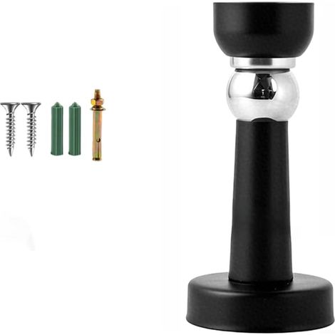Magnetic Door Stop, Stainless Steel, 9.5cm (Black, 0.6mm) (1/5)