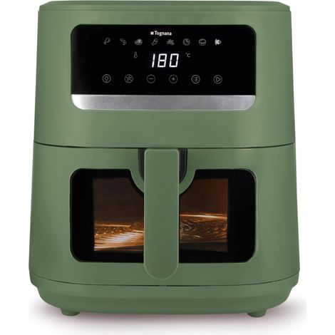 Tognana Iridea Freidora de Aire 8L Verde Salvia, Doble Resistencia, Pantalla Digital, 8 Programas, Temporizador 60 Min, 80-200°C, 2000W (1/5)