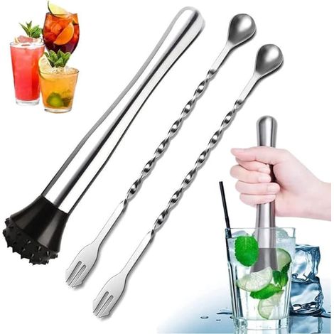 Shaker à cocktail en acier inoxydable de 30 cm, lot de 3, équipement de bar professionnel, mélangeur à boissons, outils pour long drink-AquaForge