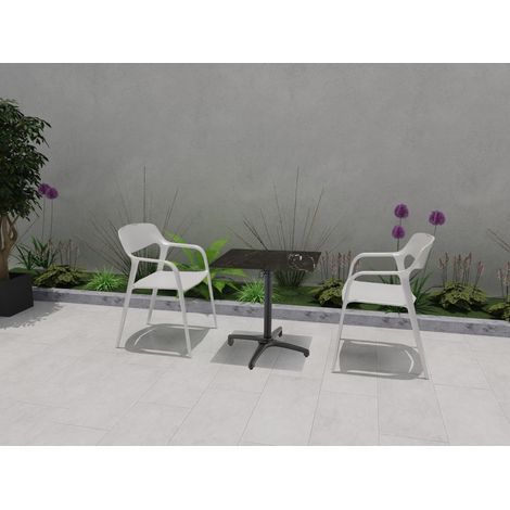 Pied de table pliable d'extérieur en aluminium noir mat Osaka (1/5)