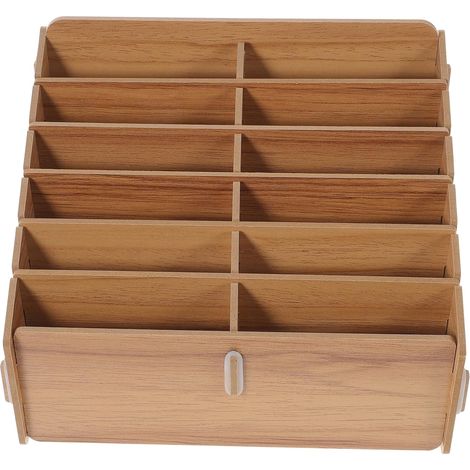 Boîte à cartes à jouer en bois avec séparateur de cartes multi-grilles, porte-cartes portable pour le stockage et l'organisation de cartes à jouer et de cartes à collectionner 8,66 x 6,30 x 5,51 pouce (1/5)