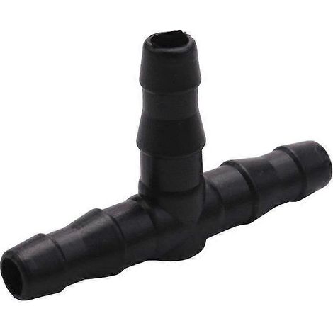 Raccords à barbes pour irrigation goutte à goutte, raccords en T universels à barbes, lot de 100, compatibles avec les tuyaux d'irrigation goutte à goutte de 1/4" (tuyau en T de 4/7 mm). (1/5)
