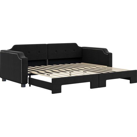 Maison Exclusive - Lit de jour avec lit gigogne noir 90x190 cm tissu