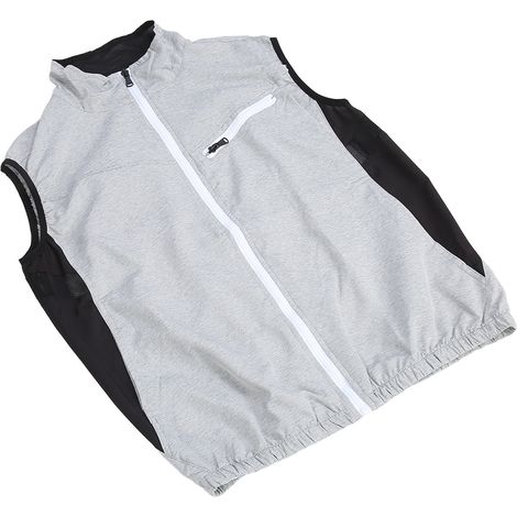 Gilet rafraîchissant unisexe avec trois réglages ajustables, matériau en maille respirante et deux ventilateurs, adapté au travail par temps chaud (taille L). (1/5)