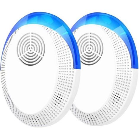 2 Pack Répulsifs Ultrasons - Polyvalents, Anti Rats, Souris, Cafards, Fourmis, Rongeurs, Sûr pour Humains et Animaux (1/5)