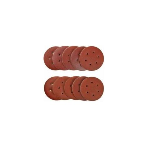 Lot de 100 disques abrasifs de 150 mm, grains 40/80/120/180/320/600/800/1000/1500/2000, adaptés au meulage, au polissage et au décapage de la rouille sur ponceuses à 6 trous à mouvements aléatoires. B (1/4)