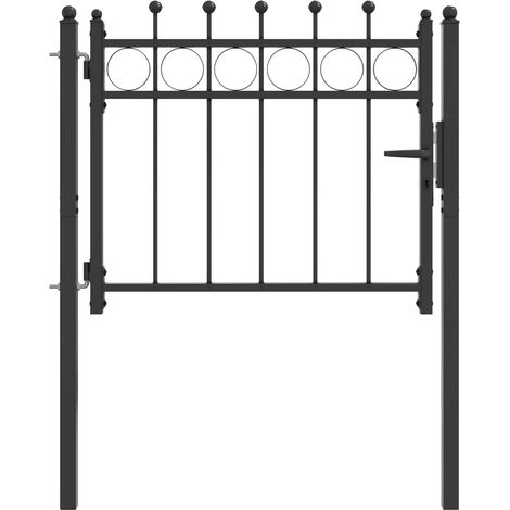 vidaXL Porte de Clôture HORST 100 x 75 cm métal Noir Verrouillable