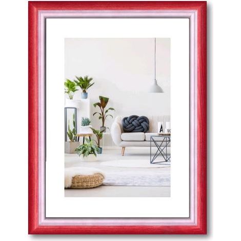 Cornice Foto Stampe RAINBOW legno di Pino Doppio Colore ROSSO/BIANCO 20x30 cm (1/3)