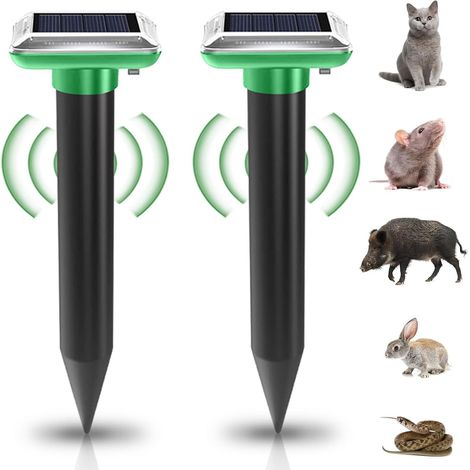 Solarbetriebenes Maulwurfsabwehrgerät, Ultraschall-Maulwurfsabwehrgerät, Wühlmausabwehrgerät, Maulwurfsabwehrgerät, Gartenschädlingsbekämpfung, 2 Stück