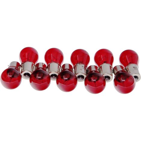 Lot de 10 ampoules Maxgear PR21W 12 V/21 W BAW15S rouges (FORD, OPEL, CITROEN, SAAB)
