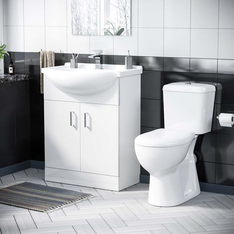 650 mm Basin Vanity Sink Unit & Back To Wall Toilet Suite  Memphis (1/5)