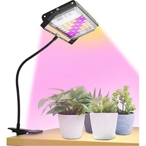 1 x lampe de croissance LED plein spectre, 200 W équivalent, 30 W réel, UV/IR 390-730 nm, réglable en hauteur, pour plantes d'intérieur (1/4)