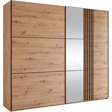Armario Honolulu 254, Roble Artisan, 215x250x65cm, Puertas de armario: Correderas, Número de estantes: 0