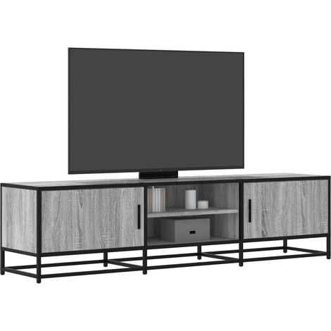 TV-Schrank Grau Sonoma 160x35x41 cm Holzwerkstoff und Metall