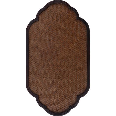 1 Plateau à thé en bambou, surface tissée, design simple, résistant à l'humidité, pour cérémonie du thé (1/5)