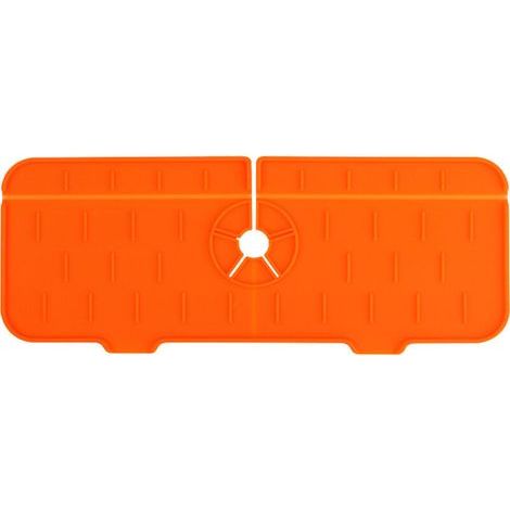 Tapis d'égouttage pour poignée de robinet (orange), tapis de robinet en silicone pour évier, tapis de séchage, cuisine, salle de bain, salle à manger tapis de séchage multifonctionnel (1/5)