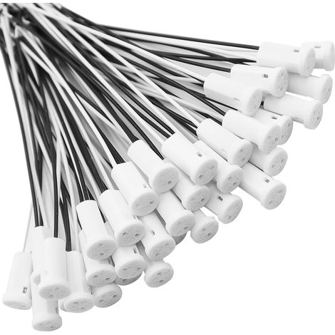 35 Pièces G4 Ampoule Titulaire Douilles Lampe Base en Céramique Avec Fil de Téflon de 10 CM G4 Douilles Halogène pour Quartz Lampes Halogènes Lampe LED Incandescent (1/5)