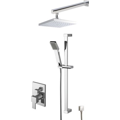 Ripple Concealed Square Manual Valve Shower Set - Chrome - Balterley