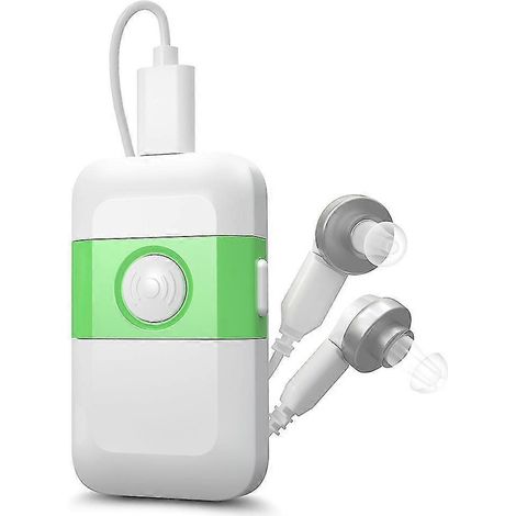 Healthtree Wiederaufladbare Taschenhörgeräte mit digitalem Klangverstärker für ältere Menschen mit Taubheit und schwerem Hörverlust – USB-Doppel-Headset (1/5)