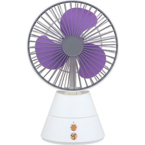 Ventilateur de bureau oscillant USB - blanc, rechargeable, convient aux chambres d'étudiants, aux tables de chevet, aux petits bureaux, etc. (1/4)