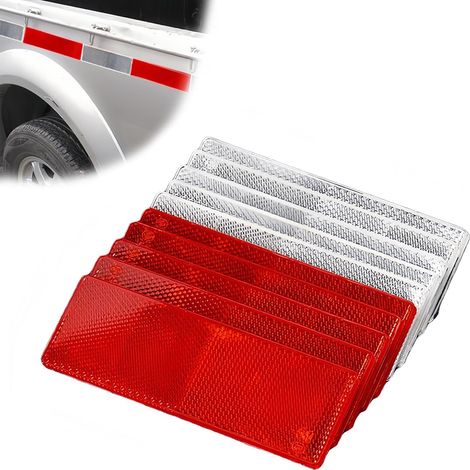 10 placas reflectantes de advertencia, reflectores rectangulares, reflectores de seguridad, reflectores para remolques, reflectores para camiones, caravanas, autocaravanas, barcos y bicicletas.