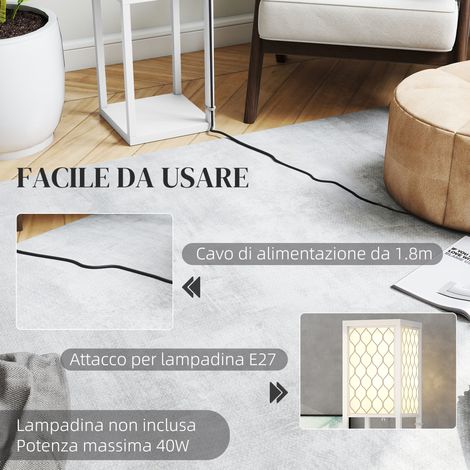 Lampadaire moderne blanc 2-en-1 avec 3 tablettes, douille E27, dimensions 26 x 26 x 160 cm (1/5)