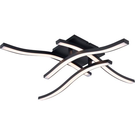 Plafonnier LED NÄVE 1383222, 24W, 2400lm, 3000K, 45cm, noir