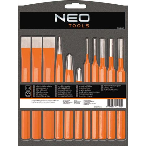 Conjunto de punzones y buriles NEO TOOLS 33-062 12 piezas (1/2)