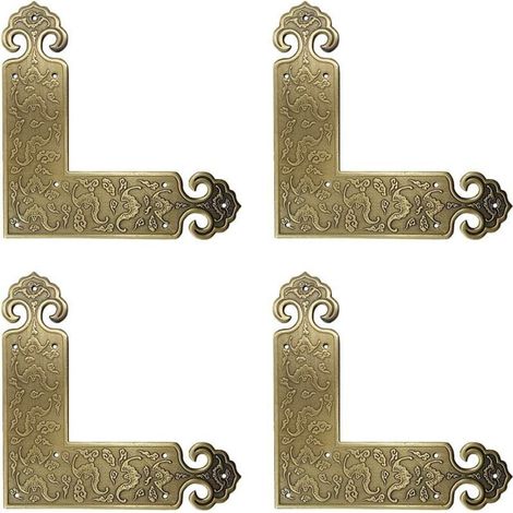Pack de de 4 protections d'angle décoratives en , XU,laiton vieilli pour meubles de tables et chaises - KZQ (1/4)