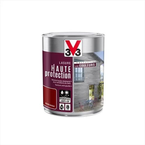 V33 Lasure Haute Protection 'Les Couleurs' 8 ans Rouge Basque 1 L (1/4)