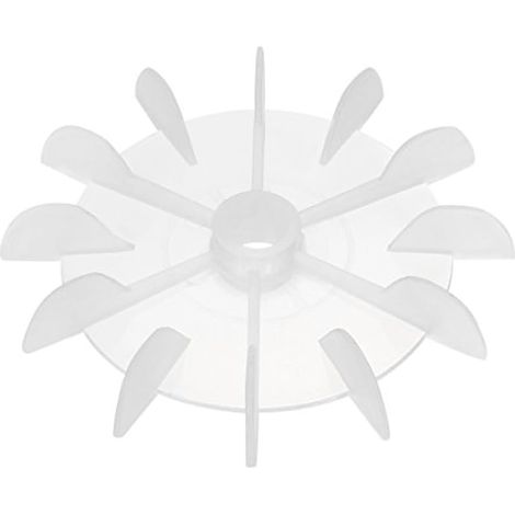 Moteur de ventilateur de rechange à 12 hélices en plastique blanc, arbre rond de 100 x 12 mm (1/3)