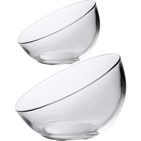 Bols de préparation en verre transparent incliné avec boule à bulles décorative pour cuisine, micro-ondes (800ML) (1/5)
