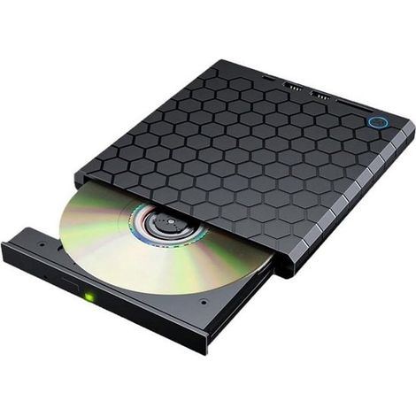 Allecto Plus，Lecteur DVD externe portable USB 3.0 Type-C avec lecteur CD/DVD，lecteur de cartes SD/TF et 2 ports USB (1/5)
