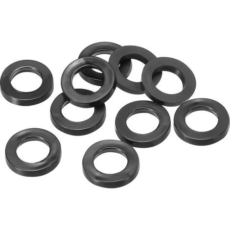 Rondelle Plate Caoutchouc 10mm x 16mm, 2,5mm Épais Noir 40Pcs (1/5)