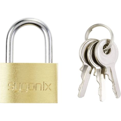SYGONIX SY-5045282 CADENAS 24.7 MM FERMETURE DIFFÉRENTE OR-JAUNE AVEC SERRURE À CLÉ (1/5)