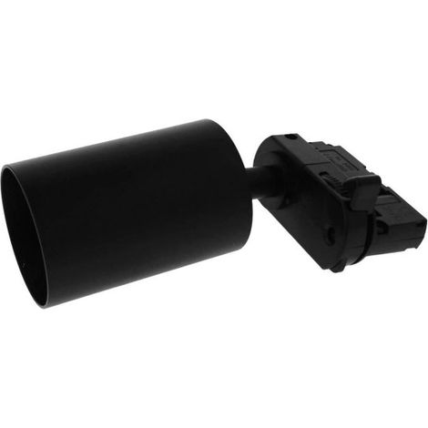Porta Faretto da Binario Trifase, Attacco GU10 orientabile e ruotabile, attacco 4 fili, compatibile con 3 linee di accensione, Max 50W 220V, Nero