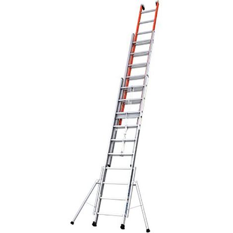 Échelle articulée coulissante 3x10 barreaux – Hauteur 6.40m – Fibre de verre isolante jusqu'à 30 000V – 4431110 – Leiter Experten (1/3)