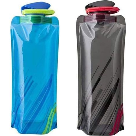 Bouteille d\'eau pliable - Flexible - 700 ml - Réutilisable - Sans BPA - Camping