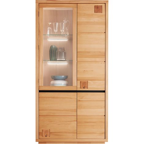 Vitrine 103 cm breit modern in massiver Buche geölt WINCHESTER-69 (1/5)