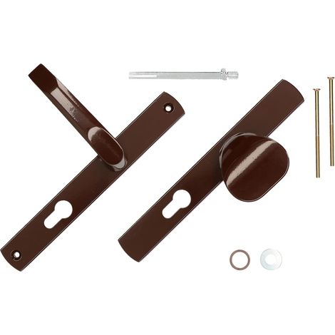 KOTARBAU Lot de poignées de porte - 72 mm - Pour portes - Marron - Cylindre profilé - Pour portes (1/5)