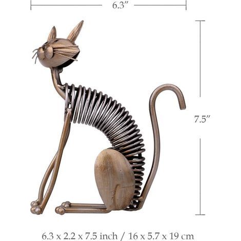 Tomfeel Katzen-Metallskulptur, handgefertigte Dekorationselemente im modernen Stil, Wohnaccessoires, Ornamente, Wohnzimmerdekoration, Katzen-Inneneinrichtung (1/3)