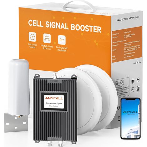 Amplificateur 5G 4G LTE GSM pour Bande 1,3,7,8,20, Charges élevées pour Maison, Bureau et Les Grandes Surfaces, Amplificateur Reseau Mobile pour Orange SFR Bouygues Telecom Free (1/5)